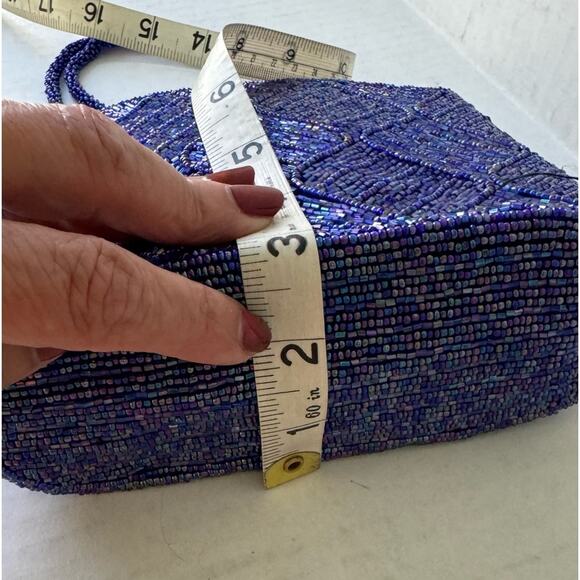 Purple Beaded Evening Bag - Picture 12 of 14